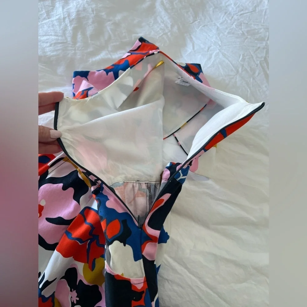 Anthropologie Whit Two | Women’s SZ 4 | Pink Floral Petal Cross Back Dress - Picture 7 of 11